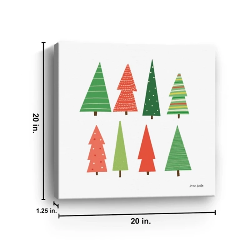 Patterned Christmas Trees Canvas Art Print