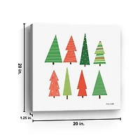 Patterned Christmas Trees Canvas Art Print