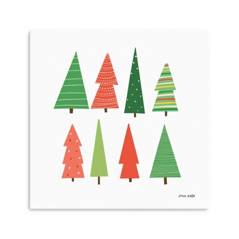 Patterned Christmas Trees Canvas Art Print