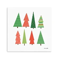 Patterned Christmas Trees Canvas Art Print