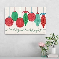 Merry and Bright Bulbs Canvas Art Print, 24x16 in.