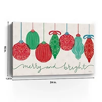 Merry and Bright Bulbs Canvas Art Print, 24x16 in.
