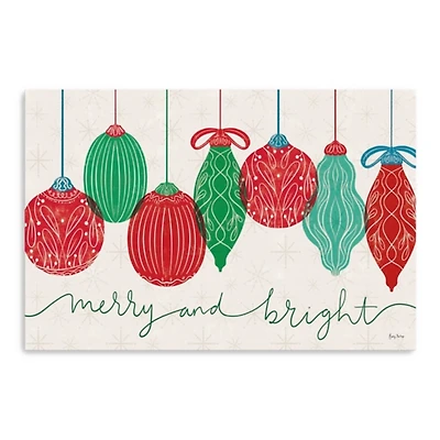 Merry and Bright Bulbs Canvas Art Print, 24x16 in.