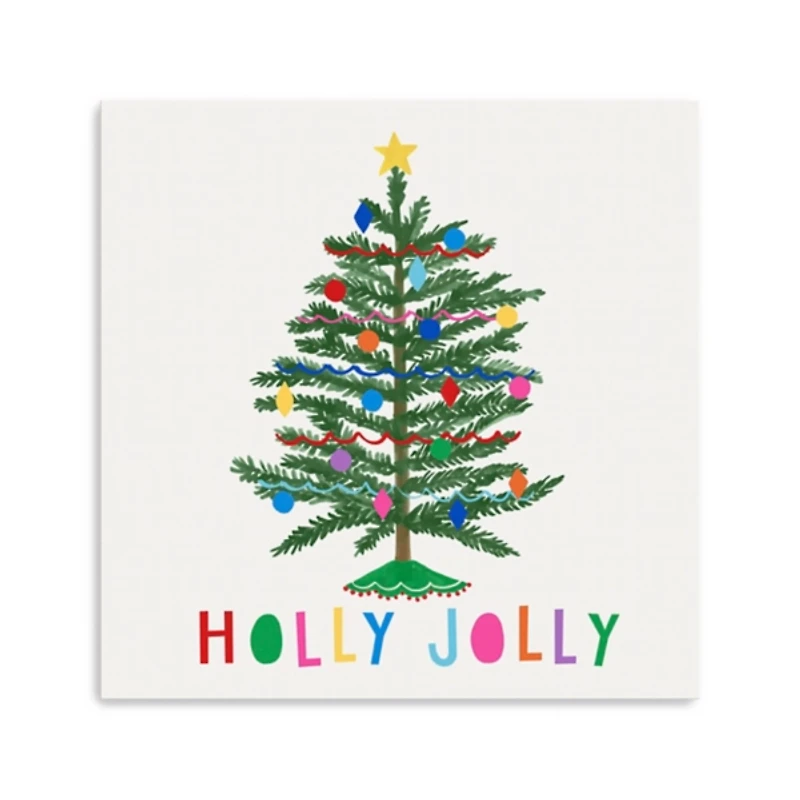 Holly Jolly Christmas Tree Canvas Art Print