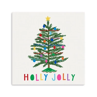 Holly Jolly Christmas Tree Canvas Art Print