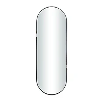 Black Cut Metal Gold Accents Oblong Wall Mirror