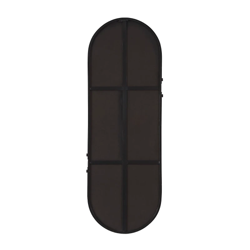 Black Cut Metal Gold Accents Oblong Wall Mirror