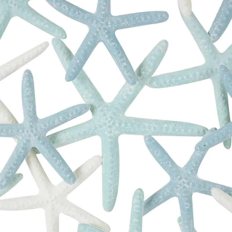 Light Blue Metal Overlapping Starfish Wall Plaque