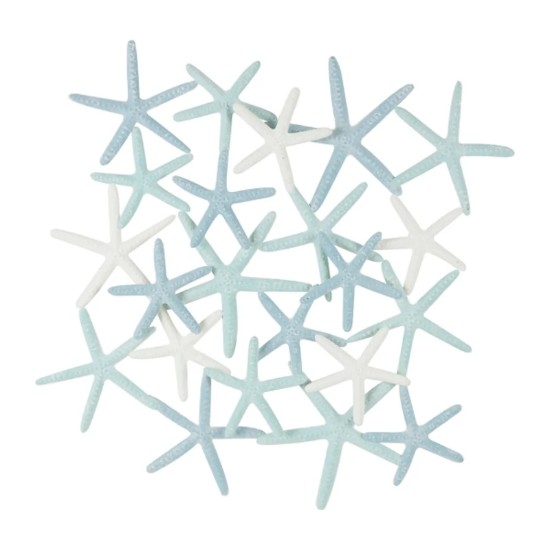 Light Blue Metal Overlapping Starfish Wall Plaque