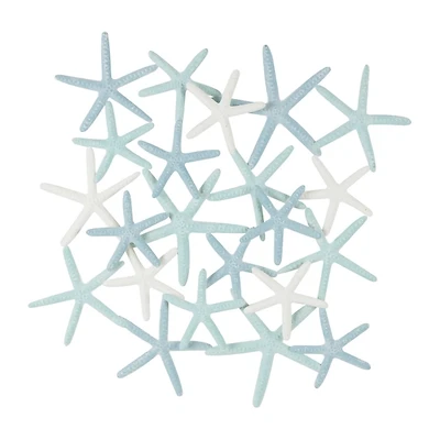 Light Blue Metal Overlapping Starfish Wall Plaque