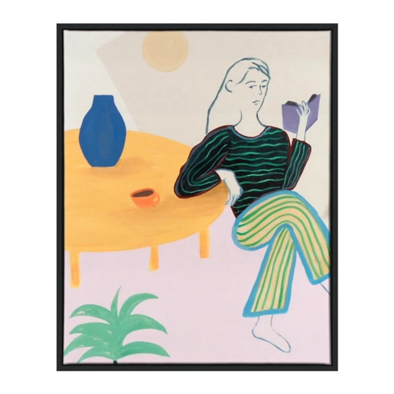 Book Time Framed Canvas Art Print