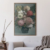 Moody Floral Bouquet Framed Canvas Art Print