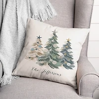 Personalized Seaside Christmas Trees Pillow