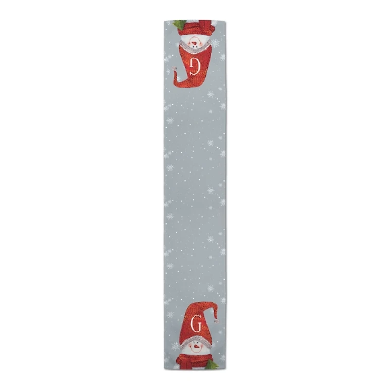 Personalized Monogram Snowman Table Runner, 90 in.