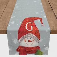 Personalized Monogram Snowman Table Runner, 90 in.