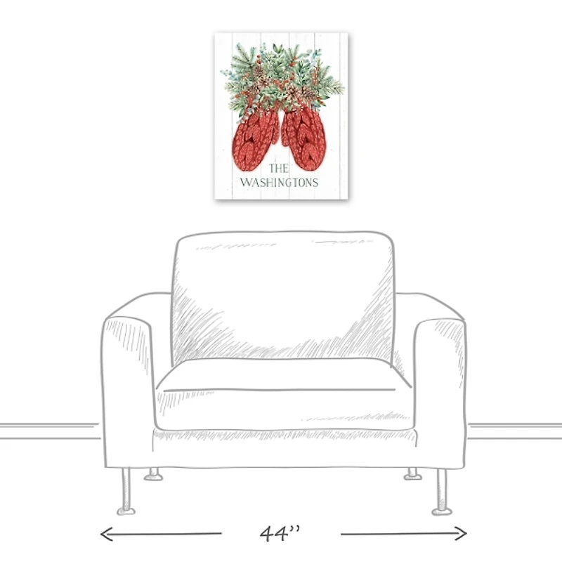 Personalized Joyful Mittens Canvas Art Print