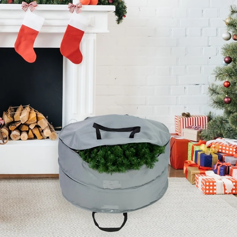 Gray Double Wreath Storage Bag