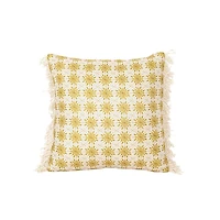 Mustard Boho Floral Indoor/Outdoor Pillow
