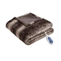 Beautyrest Brown Faux Fur Oversized Heated Throw