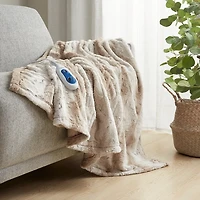 Beautyrest Sand Faux Fur Oversized Heated Throw