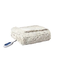 Beautyrest Snow Faux Fur Oversized Heated Throw