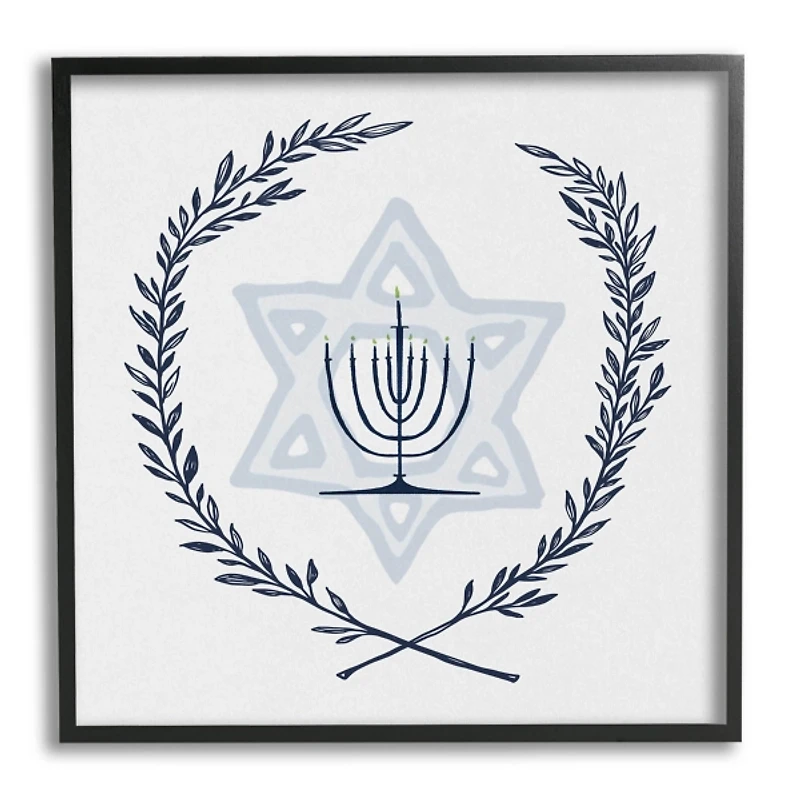 Menorah Wreath Framed Art Print