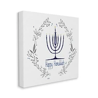 Happy Hanukkah Wreath Canvas Art Print