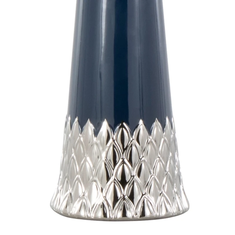 Navy and Silver Piper Table Lamp