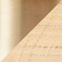 Natural Rattan and Gold Metal Table Lamp