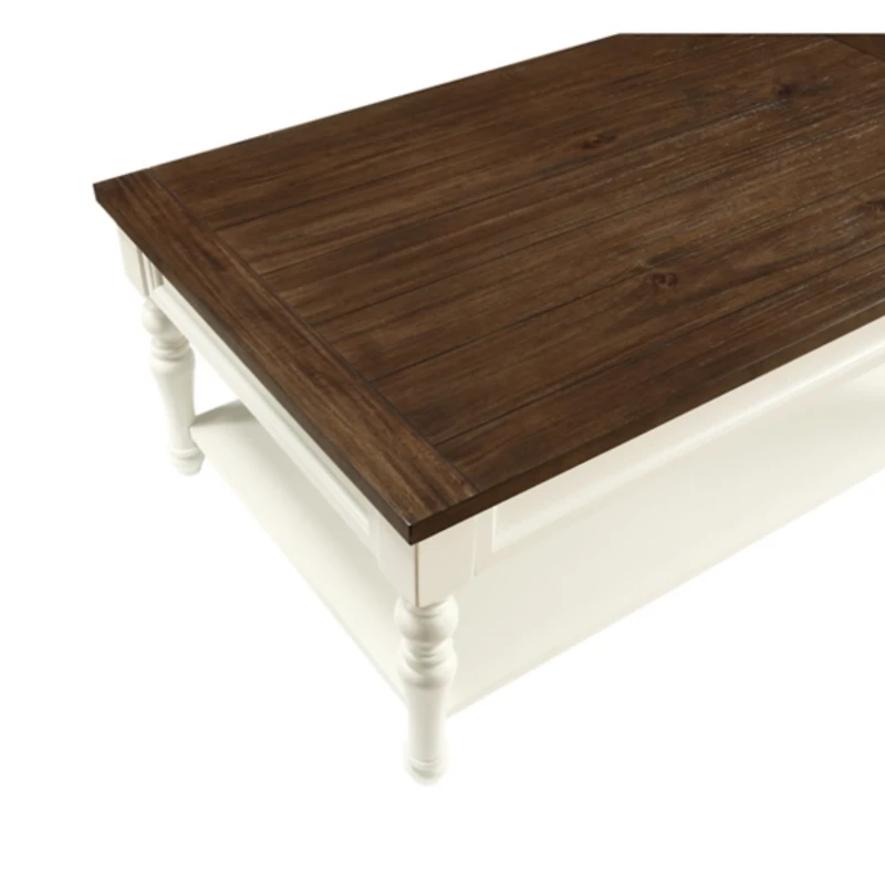 Ivory Farmhouse Wood Coffee Table