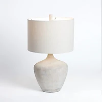 Graywash Ribbed Urn Table Lamp
