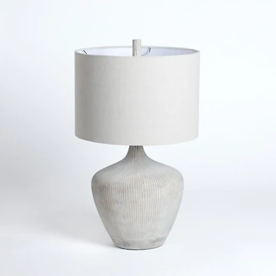 Graywash Ribbed Urn Table Lamp