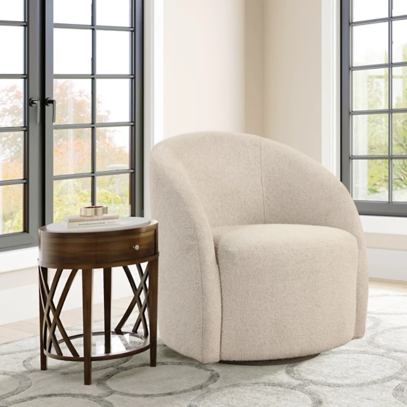 Khaki Boucle Danielle Accent Chair