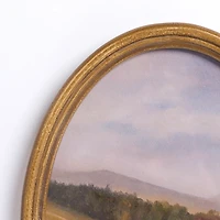 Barn Landscape Oval Framed Art Print