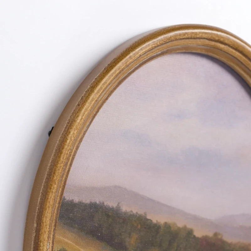 Barn Landscape Oval Framed Art Print