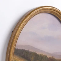 Barn Landscape Oval Framed Art Print