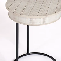Round Savannah Wood and Metal C-Table