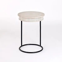 Round Savannah Wood and Metal C-Table