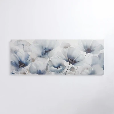 Blue and Gray Florals Canvas Art Print