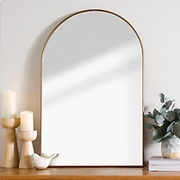 Antique Brass Nouveau Linear Arch Mirror
