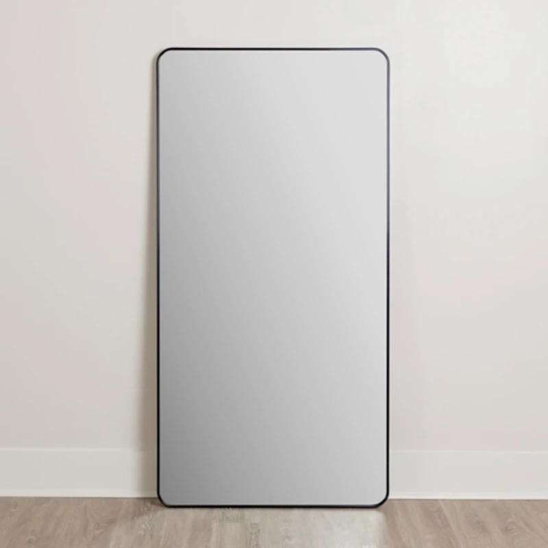 Black Nouveau Linear Leaner Mirror