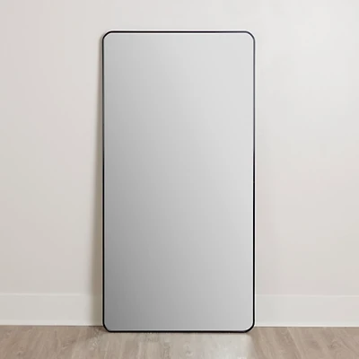 Black Nouveau Linear Leaner Mirror