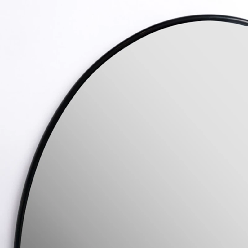 Oval Black Nouveau Linear Wall Mirror