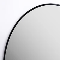 Oval Black Nouveau Linear Wall Mirror