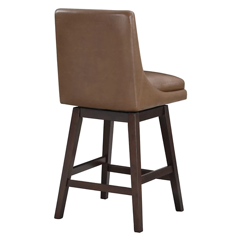 Brown Faux Leather Alli Swivel Counter Stool