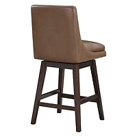 Brown Faux Leather Alli Swivel Counter Stool