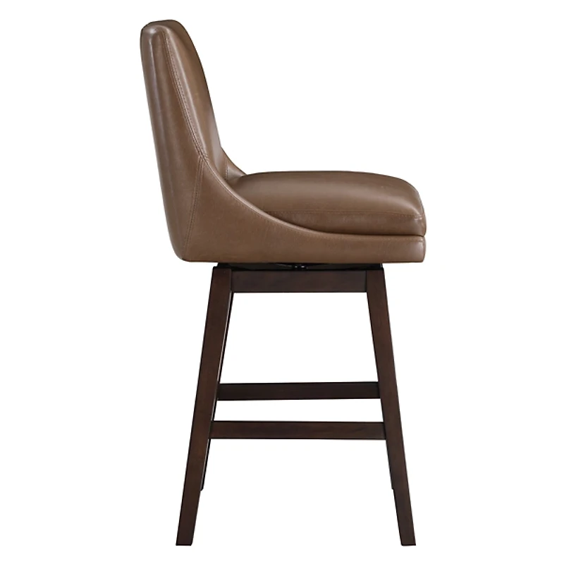 Brown Faux Leather Alli Swivel Counter Stool