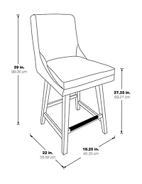 Brown Faux Leather Alli Swivel Counter Stool