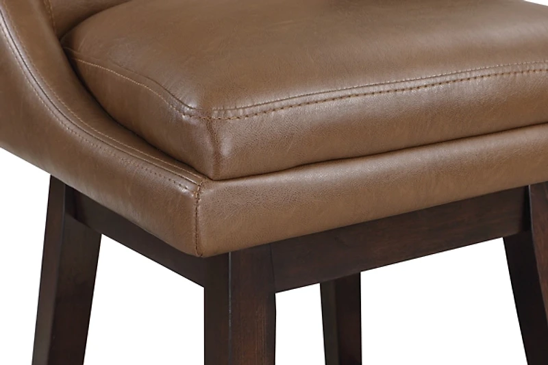 Brown Faux Leather Alli Swivel Counter Stool