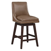 Brown Faux Leather Alli Swivel Counter Stool